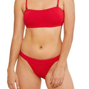 NWT Andie The Banded Cheeky Bottom Cherry Red Swim Suit Briefs Size 3XL